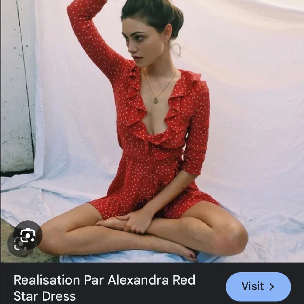 Realisation Par the alexandre red star wrap dress